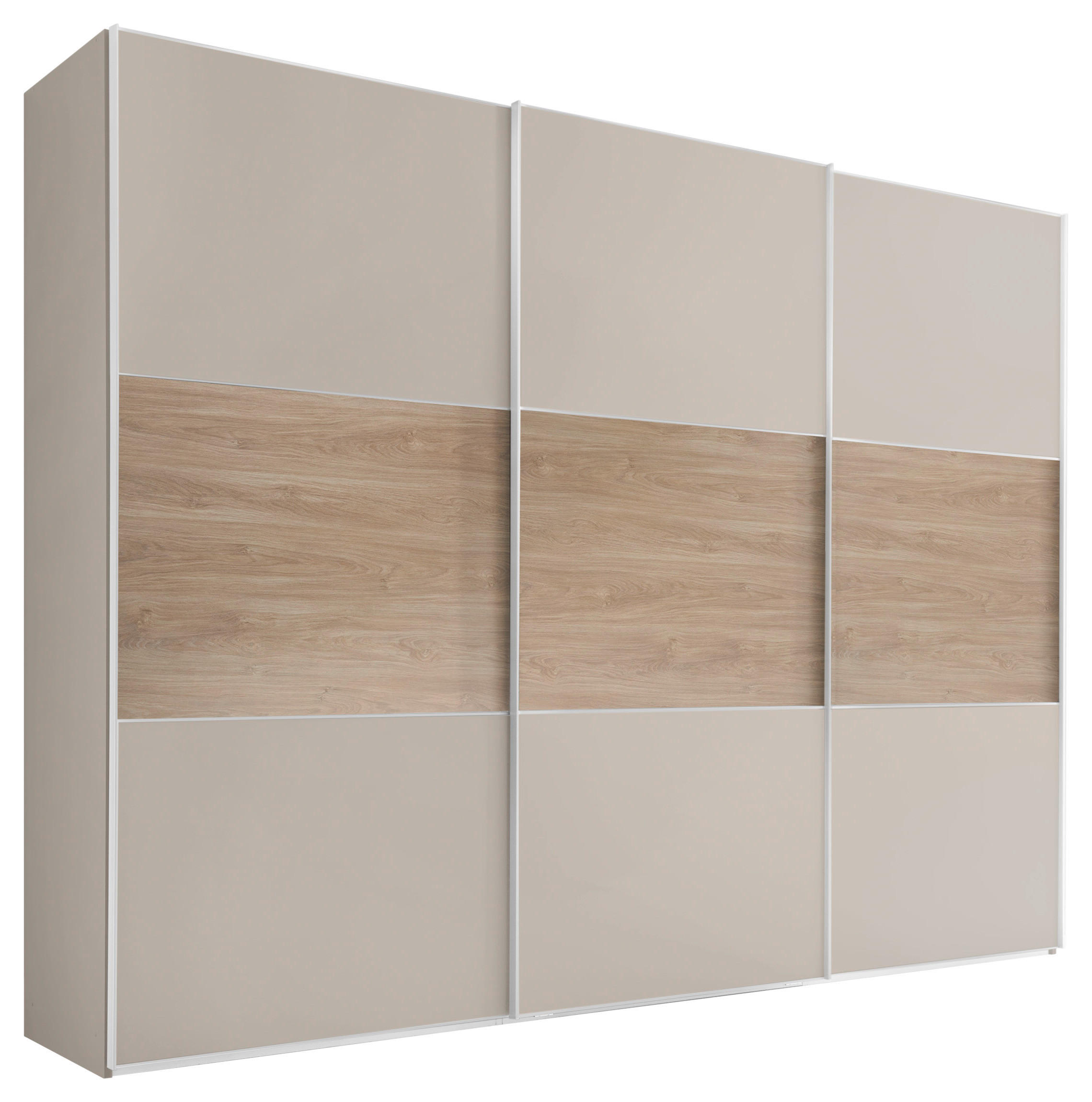 SCHWEBETÜRENSCHRANK in Sandfarben, Eiche San Remo  - Sandfarben/Eichefarben, Modern (249/222/68cm) - MID.YOU
