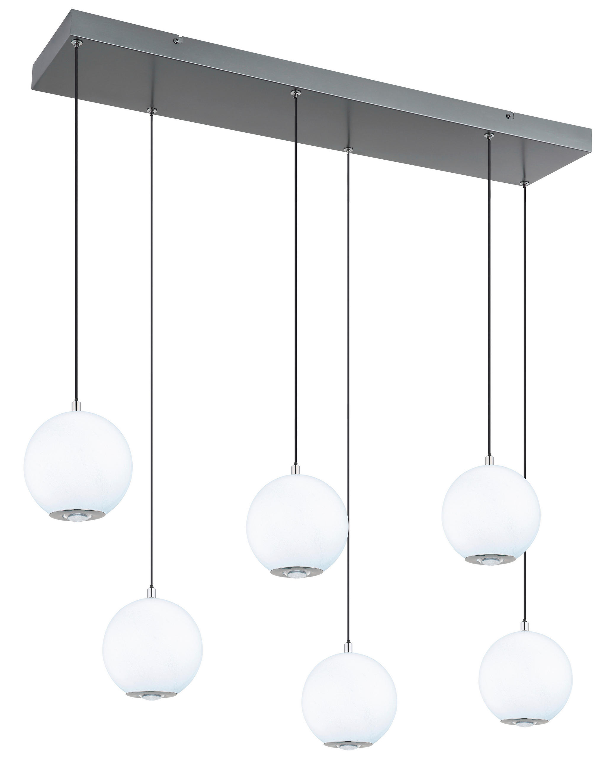 LED-HÄNGELEUCHTE SIMMONS 97,5/30/150 cm   - Klar/Chromfarben, KONVENTIONELL, Glas/Kunststoff (97,5/30/150cm) - Globo