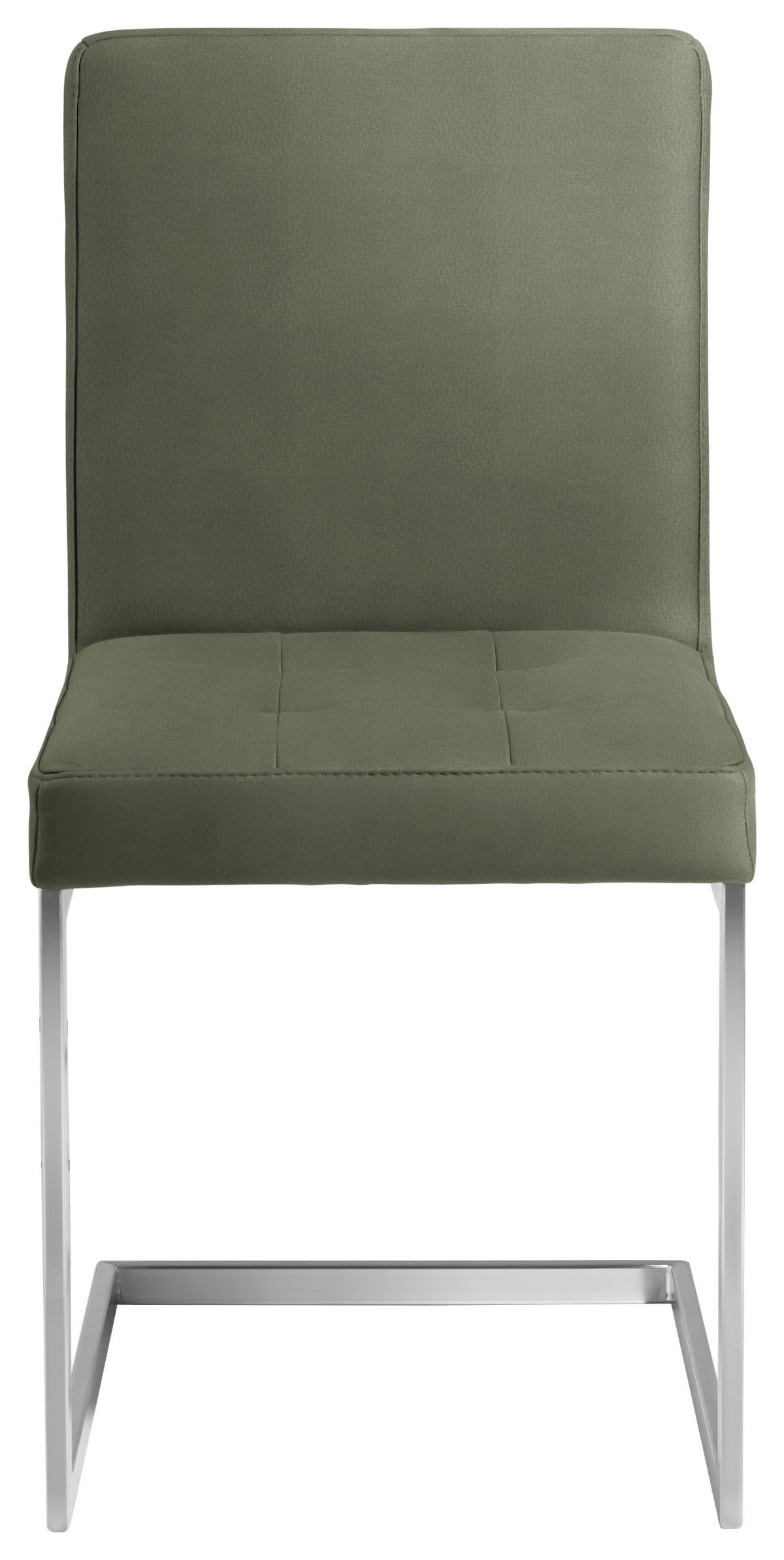 SCHWINGSTUHL  in Stahl Mikrofaser  - Edelstahlfarben/Grün, Design, Textil/Metall (45/91/58cm) - Moderano