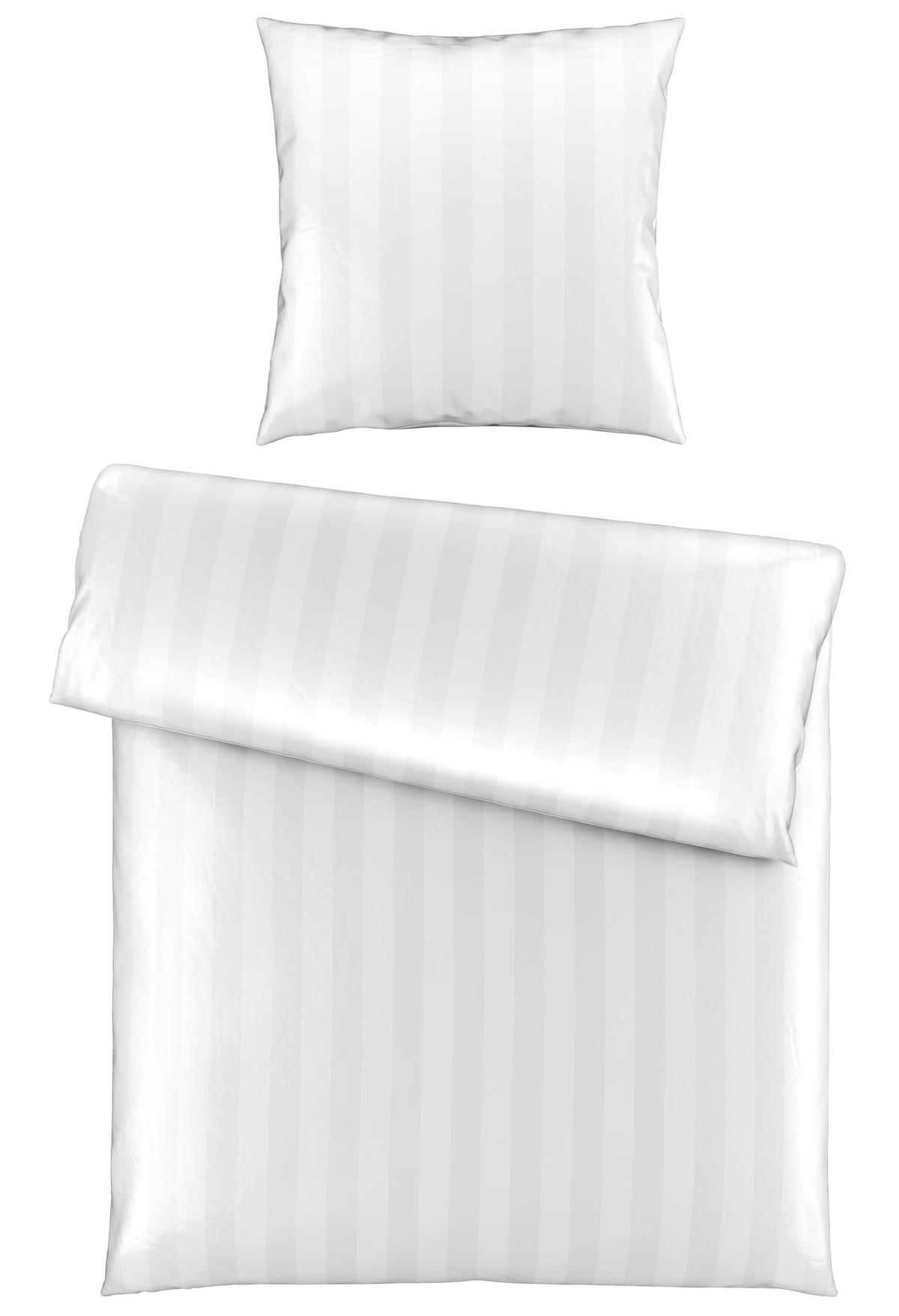 POSTEĽNÁ BIELIZEŇ, satén, biela, 135/200 cm - biela, Konventionell, textil (135/200cm) - Novel