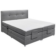 BOXSPRINGBETT 180/200 cm in Grau - Silberfarben/Grau, KONVENTIONELL, Kunststoff/Textil (180/200cm) - Esposa