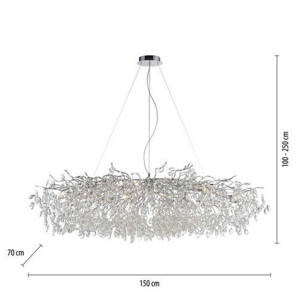 CANDELABRU - culoare crom, Design, plastic/metal (150/70/250cm)