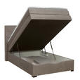BOXSPRINGBETT 120/200 cm  in Taupe  - Taupe/Wengefarben, KONVENTIONELL, Holz/Textil (120/200cm) - Carryhome