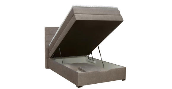 BOXSPRINGBETT 120/200 cm  in Taupe  - Taupe/Wengefarben, KONVENTIONELL, Holz/Textil (120/200cm) - Carryhome