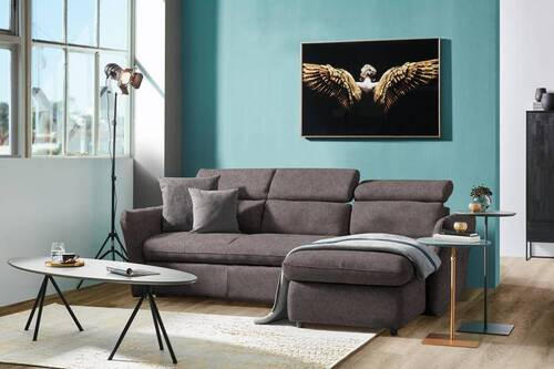ECKSOFA in Mikrofaser Braun  240/172 cm  - Schwarz/Braun, Design, Kunststoff/Textil (240/172cm) - Stylife