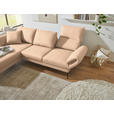 ECKSOFA  in Flachgewebe Lachsfarben  175-224/255-365 cm  - Schwarz/Lachsfarben, Design, Textil/Metall (175-224/255-365cm) - Dieter Knoll