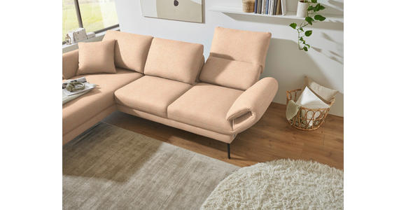 ECKSOFA  in Flachgewebe Lachsfarben  175-224/255-365 cm  - Schwarz/Lachsfarben, Design, Textil/Metall (175-224/255-365cm) - Dieter Knoll