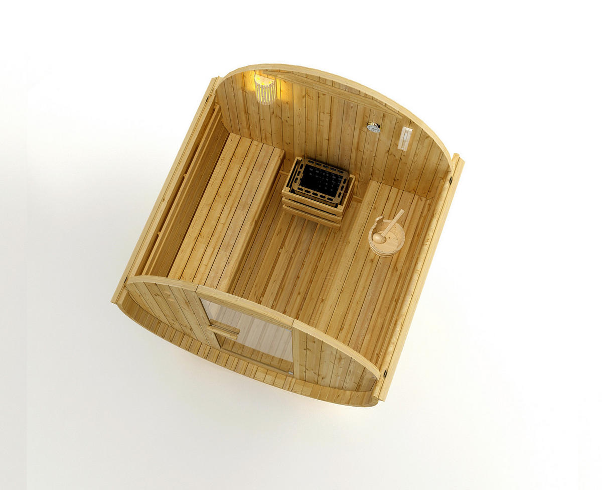SUDOVÁ SAUNA - farba smreka, Konventionell, drevo/sklo (189/180/191,5cm) - Sanotechnik