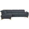ECKSOFA in Bouclé Dunkelgrau  - Eichefarben/Dunkelgrau, Modern, Holz/Textil (212/287cm) - Valnatura