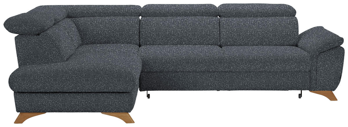 ECKSOFA in Bouclé Dunkelgrau  - Eichefarben/Dunkelgrau, Modern, Holz/Textil (212/287cm) - Valnatura