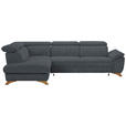 ECKSOFA in Bouclé Dunkelgrau  - Eichefarben/Dunkelgrau, MODERN, Holz/Textil (212/287cm) - Valnatura