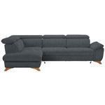 ECKSOFA in Bouclé Dunkelgrau  - Eichefarben/Dunkelgrau, MODERN, Holz/Textil (212/287cm) - Valnatura