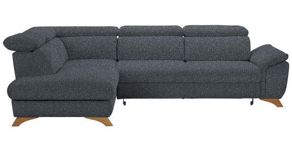 ECKSOFA in Bouclé Dunkelgrau  - Eichefarben/Dunkelgrau, MODERN, Holz/Textil (212/287cm) - Valnatura