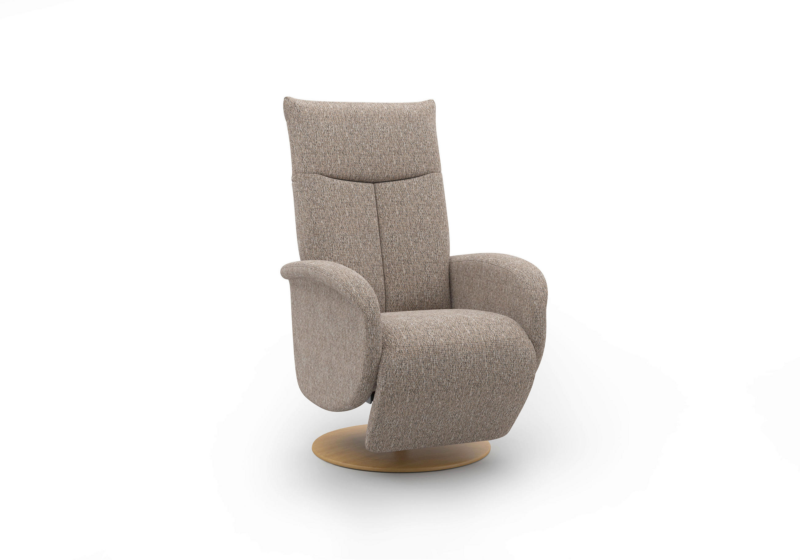 RELAXSESSEL GLENDALE E Chenille Kopfteilverstellung, Rücken echt    - Eichefarben/Cappuccino, KONVENTIONELL, Holzwerkstoff/Textil (75/112/82cm) - Sit & More