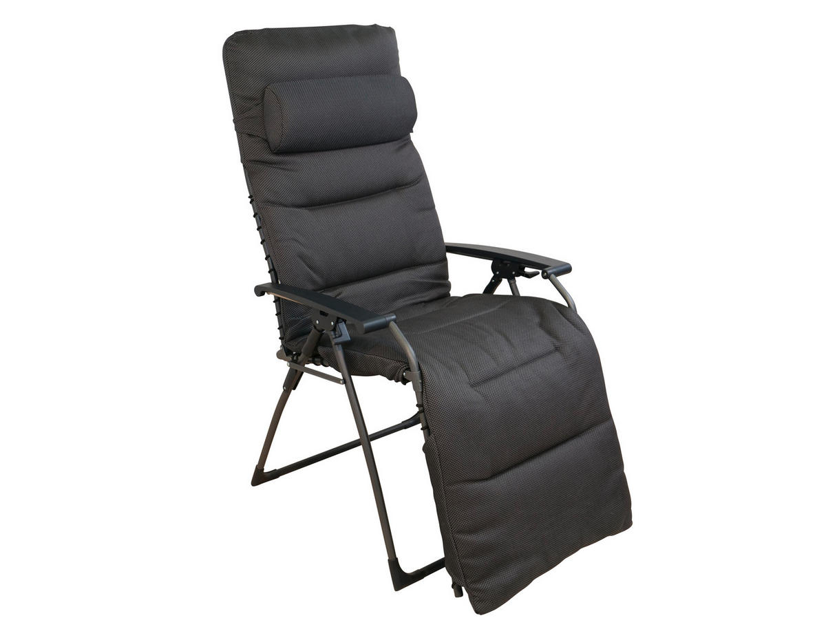 GARTEN-RELAXSESSEL 80/130/70 cm  - Anthrazit, KONVENTIONELL, Kunststoff/Textil (80/130/70cm)