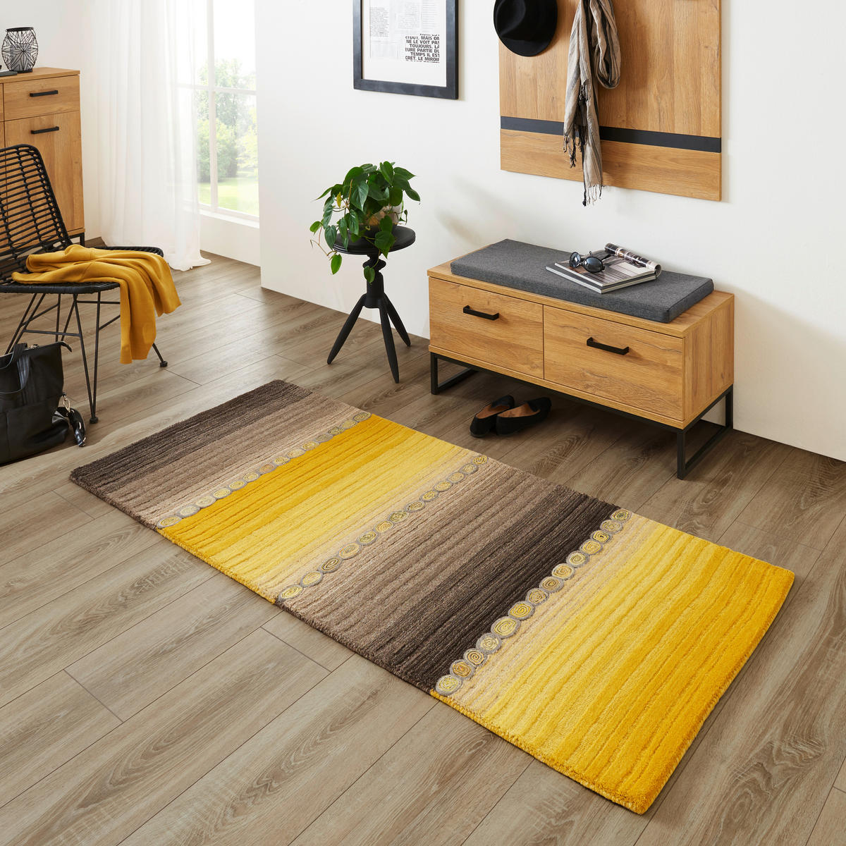 Covor Oriental  Twilight in yellow  - maro/galben, Lifestyle, textil (70/140cm) - Cazaris