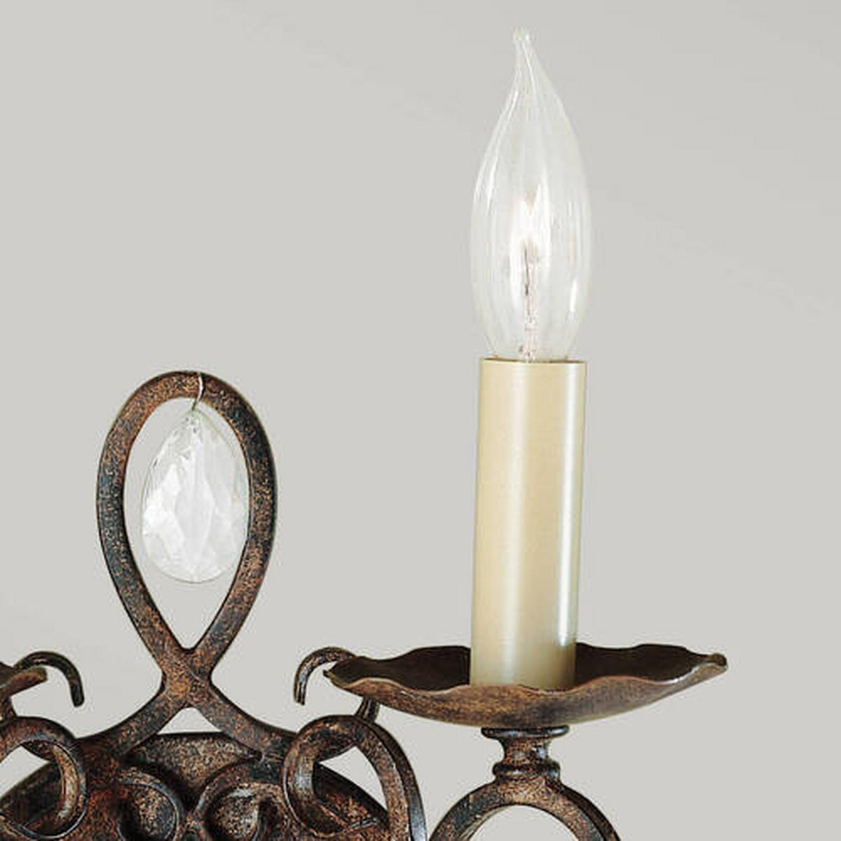 STENSKA SVETILKA  Elstead Chateau ///220-240 V/E14 - barve brona, Konvencionalno, kovina/steklo (22,9/22,9/29,8cm) - Elstead Lighting