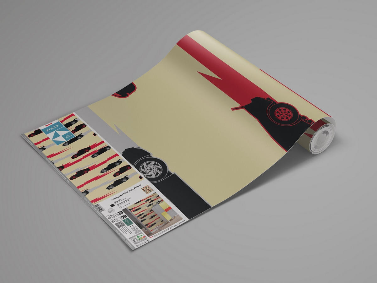 FOTOTAPETE CARS PATTERN  - Beige, Design, Textil (200/250cm) - Disney
