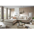 ECKSOFA Taupe, Beige Webstoff  - Taupe/Sandfarben, Design, Textil/Metall (220/300cm) - Hom`in