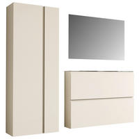 GARDEROBE 3-teilig 180/185/33 cm  - Sandfarben, Design, Glas/Holzwerkstoff (180/185/33cm) - Moderano