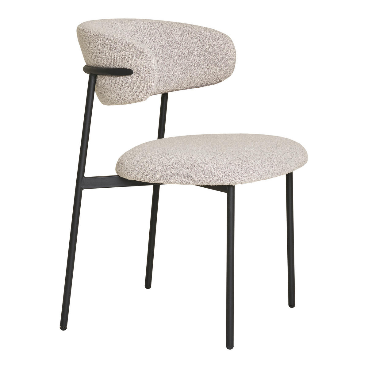 STOLSET 2 styck bouclé  - sandfärgad/svart, Modern, metall/textil (55/79.5/59cm) - MID.YOU