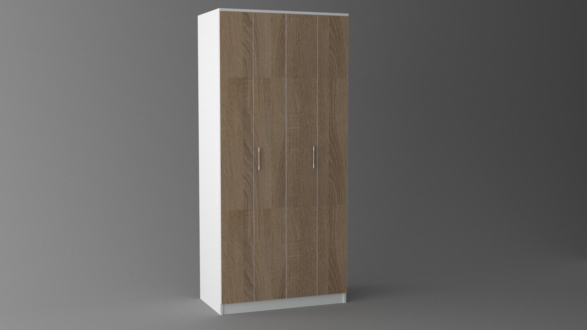 ORMAR SA HARMONIKA VRATIMA bela, sonoma hrast  101/220/55 cm  - sonoma hrast/bela, Konvencionalno, pločasti materijal/plastika (101/220/55cm) - Cantus