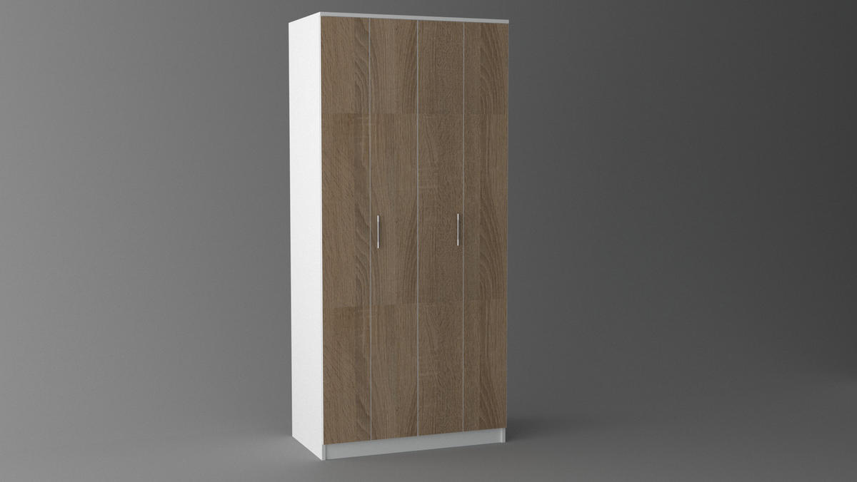 ORMAR SA HARMONIKA VRATIMA bela, sonoma hrast  101/220/55 cm  - sonoma hrast/bela, Konvencionalno, pločasti materijal/plastika (101/220/55cm) - Cantus
