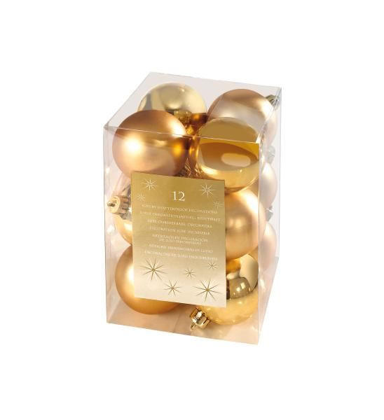 Glob De Crăciun - auriu, Basics, plastic (6cm) - X-Mas