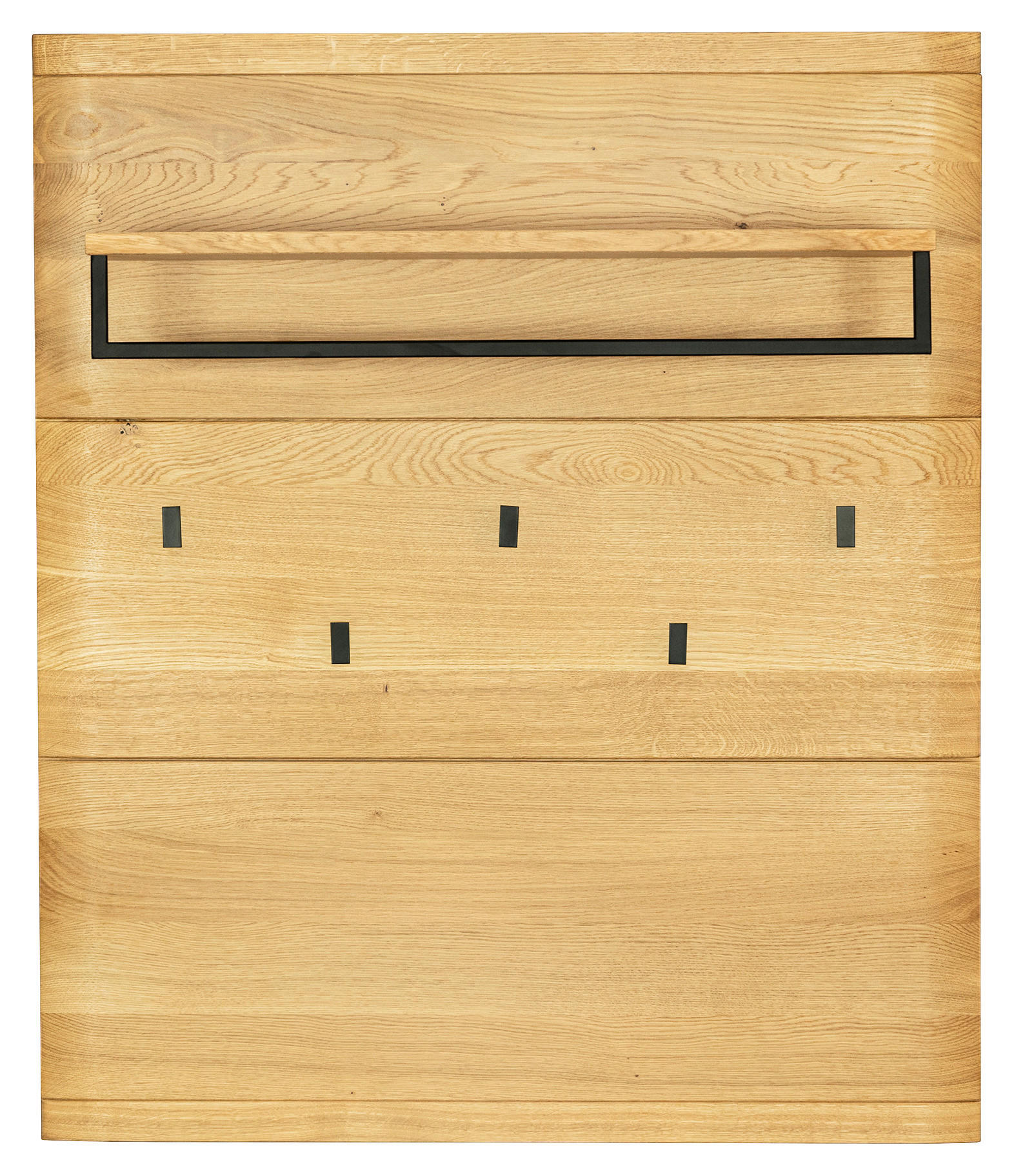 GARDEROBENPANEEL  in 90/106/34 cm  - Eichefarben/Schwarz, Natur, Holz/Metall (90/106/34cm) - Linea Natura