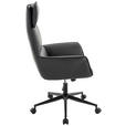 CHEFSESSEL Lederlook Schwarz  - Schwarz, MODERN, Kunststoff/Textil (67/111-121/65cm) - Novel