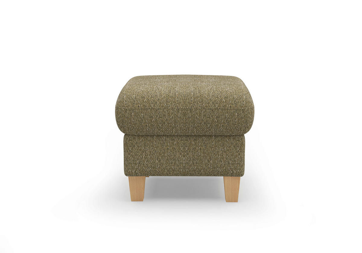 HOCKER GLENDALE E Chenille Olivgrün  - Eichefarben/Olivgrün, KONVENTIONELL, Holz/Textil (58/48/58cm) - Sit & More
