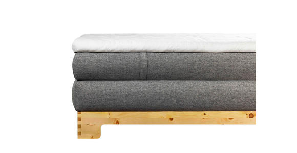 BOXSPRINGBETT 180/200 cm  in Zirbelkieferfarben, Hellgrau  - Zirbelkieferfarben/Hellgrau, Natur, Holz/Textil (180/200cm) - Linea Natura