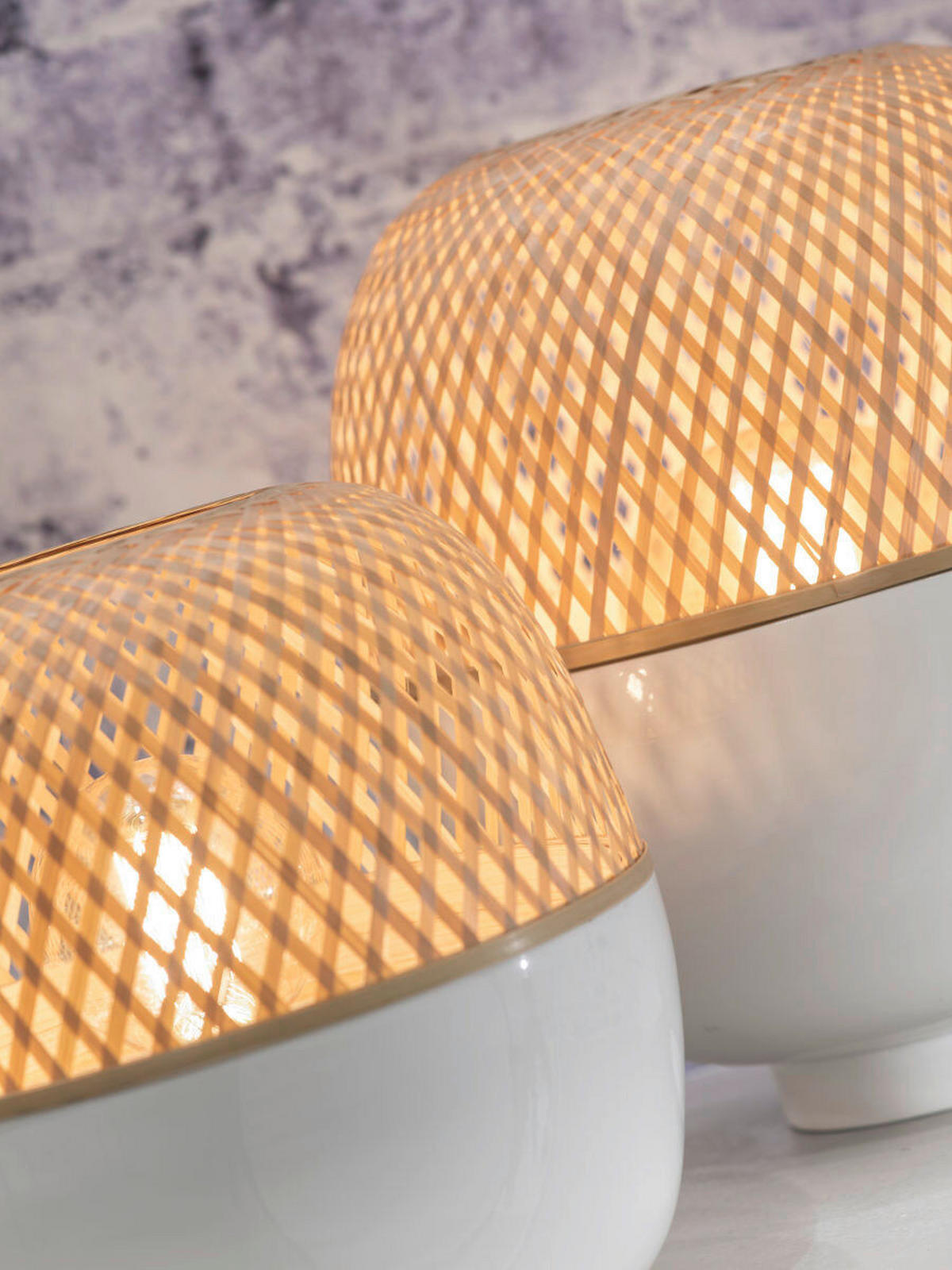 STOLNÍ LAMPA, nástěnný stmívač, 30/33 cm  - bílá/přírodní barvy, Trend (30/33cm) - Good & Mojo