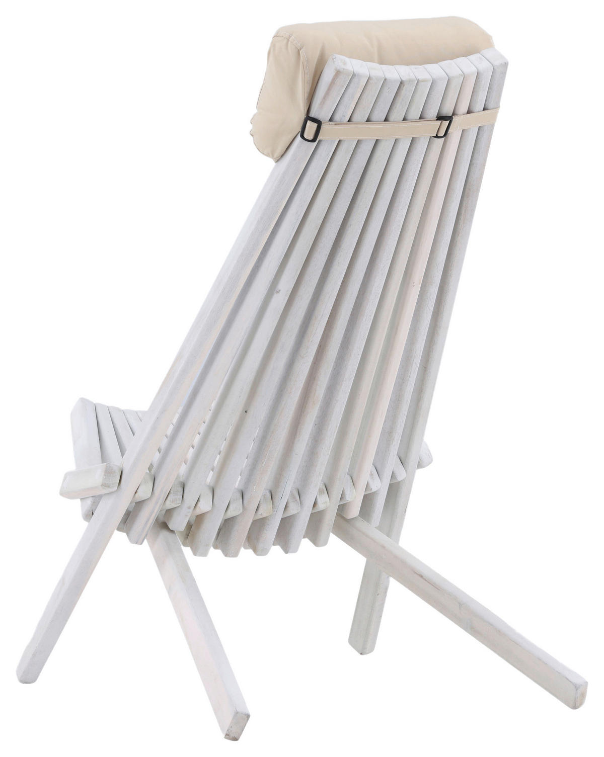 STRANDSTUHL Akazie Weiß  - Weiß, KONVENTIONELL, Holz (57/79/73cm) - Gardenson