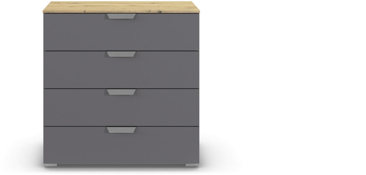 KOMMODE  in 80/81/42 cm  - Chromfarben/Dunkelgrau, Design, Holzwerkstoff/Metall (80/81/42cm) - Carryhome
