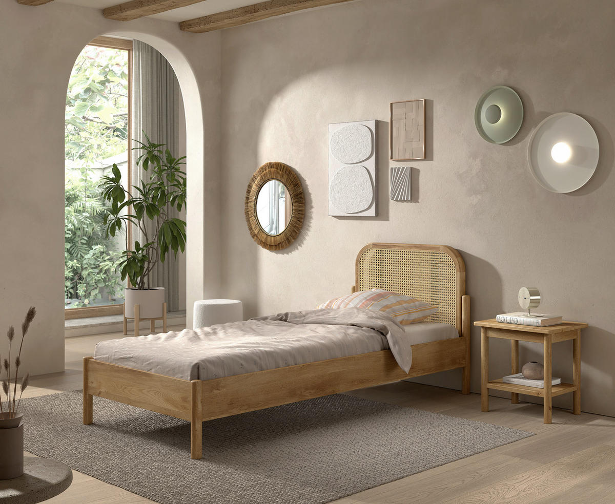 BETT 90/200 cm  in Eichefarben  - Eichefarben, MODERN, Holz/Holzwerkstoff (90/200cm) - MID.YOU