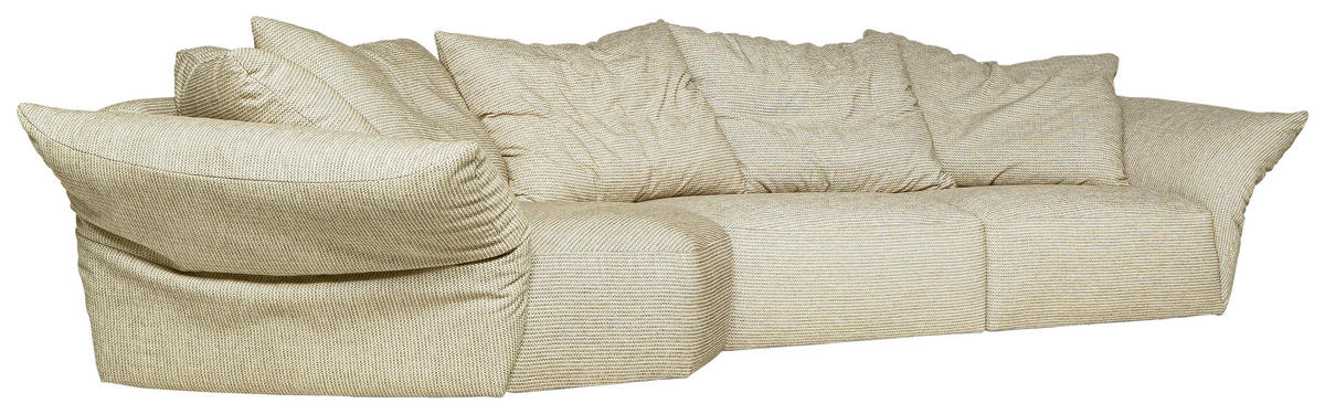 SOFFA i textilväv beige  - beige, Klassisk, metall/trä (420/95/125/185cm) - Novel