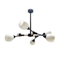 Lampă Suspendată  - alb/negru, Basics, sticlă/metal (73cm)