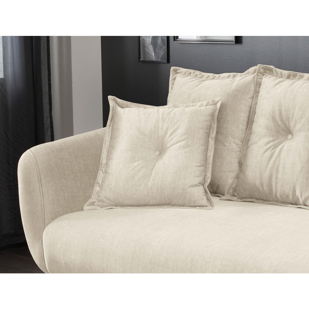 Thumbnail - Livetastic 3-Sitzer-Sofa, Beige, Schwarz, Textil, Uni, Füllung: Schaumstoff, 236x94x103 cm, Made in EU, Armteil links, r...