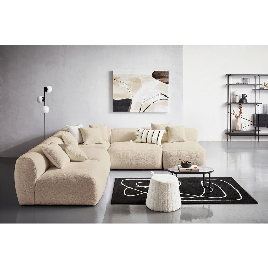 Thumbnail - Livetastic Ecksofa Bloom, Beige, Textil, 8-Sitzer, L-Form, 315x300 cm, Made in EU, erweiterbar, individuell planbar, Woh...