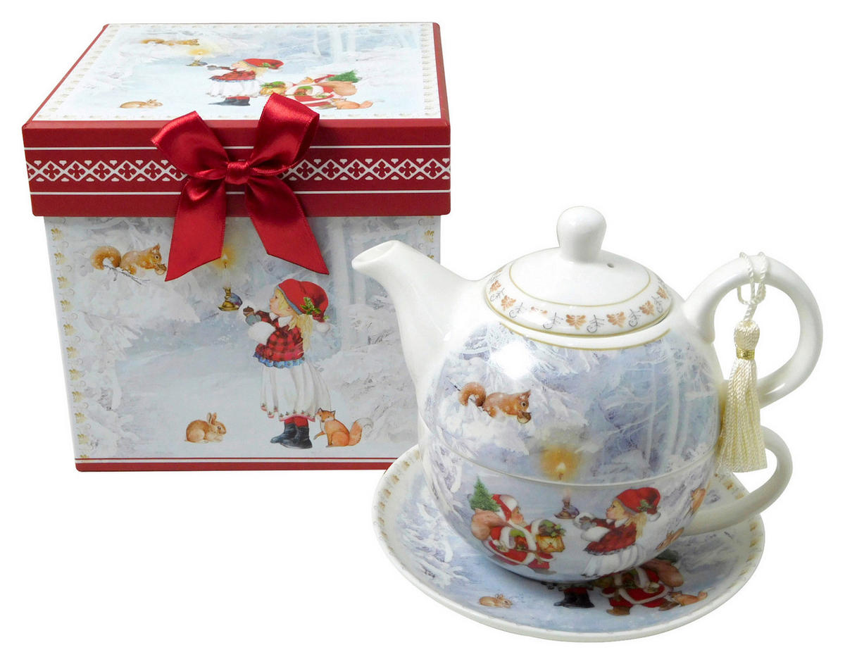 ČAJOVÁ SOUPRAVA PRO JEDNOHO 490 ml - vícebarevná, Trend, keramika (17/14cm) - X-Mas