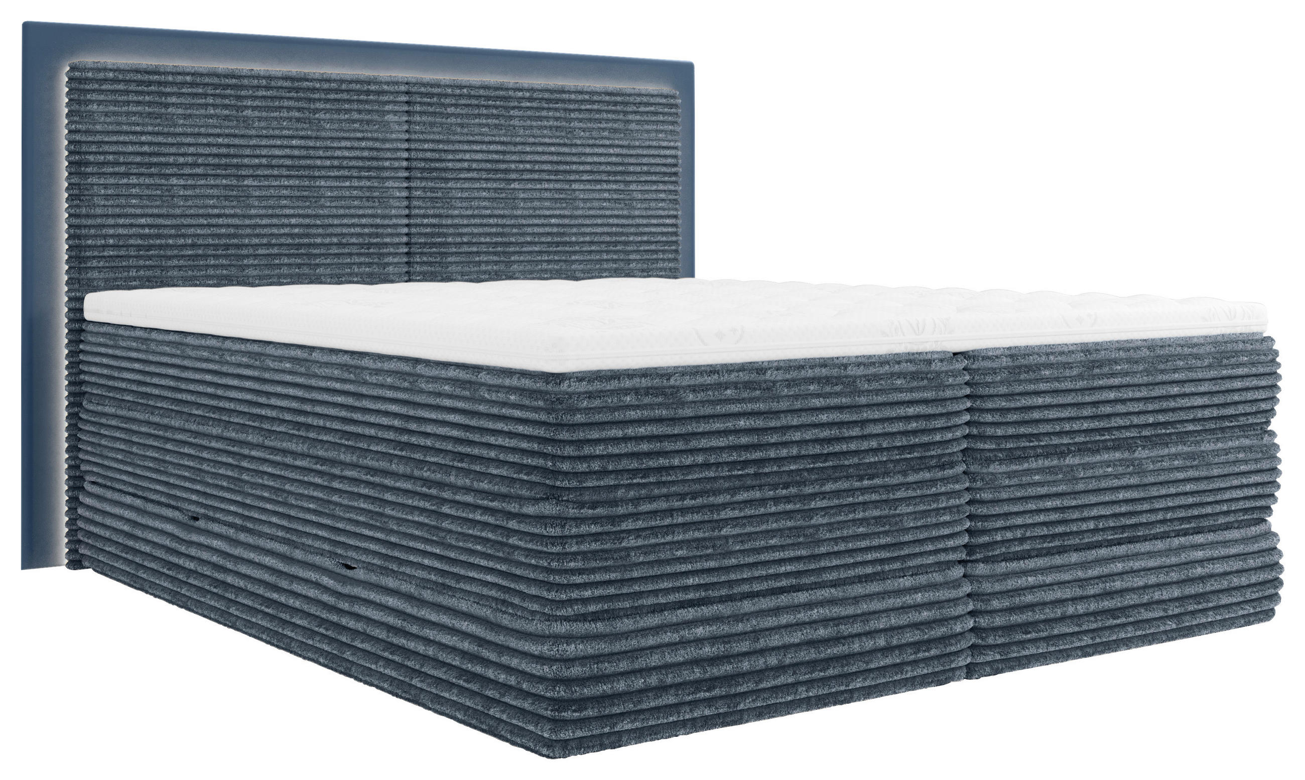 BOXSPRINGBETT 180/200 cm  in Dunkelblau  - Schwarz/Dunkelblau, Trend, Holz/Holzwerkstoff (180/200cm) - Boxxx