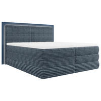 BOXSPRINGBETT 180/200 cm  in Dunkelblau  - Schwarz/Dunkelblau, Trend, Holz/Holzwerkstoff (180/200cm) - Boxxx