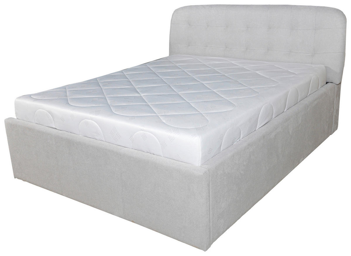Pat tapitat 160x200 cm  in gri  - gri, Modern, textil (184/110/223cm) - Hom`in