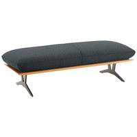 HOCKERBANK in Holz, Textil Blau  - Blau/Schwarz, Design, Holz/Textil (150/43/60cm) - Dieter Knoll