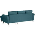 ECKSOFA in Velours Petrol  - Petrol/Schwarz, KONVENTIONELL, Holz/Textil (244/159cm) - Carryhome