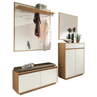 GARDEROBE 5-teilig  in 165/195/40 cm  - Hellbraun/Eichefarben, Basics, Glas/Holz (165/195/40cm) - Novel