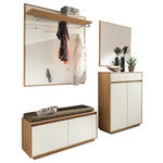 GARDEROBE 5-teilig  in 165/195/40 cm  - Hellbraun/Eichefarben, Basics, Glas/Holz (165/195/40cm) - Novel