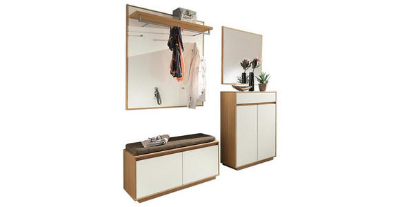 GARDEROBE 5-teilig  in 165/195/40 cm  - Hellbraun/Eichefarben, Basics, Glas/Holz (165/195/40cm) - Novel