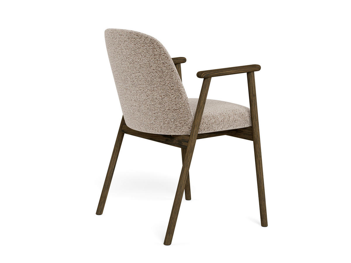 STOL MED ARMSTÖD 2 styck  bouclé  - beige/mörkbrun, Modern, trä/textil (55,5/80,5/57cm) - MID.YOU